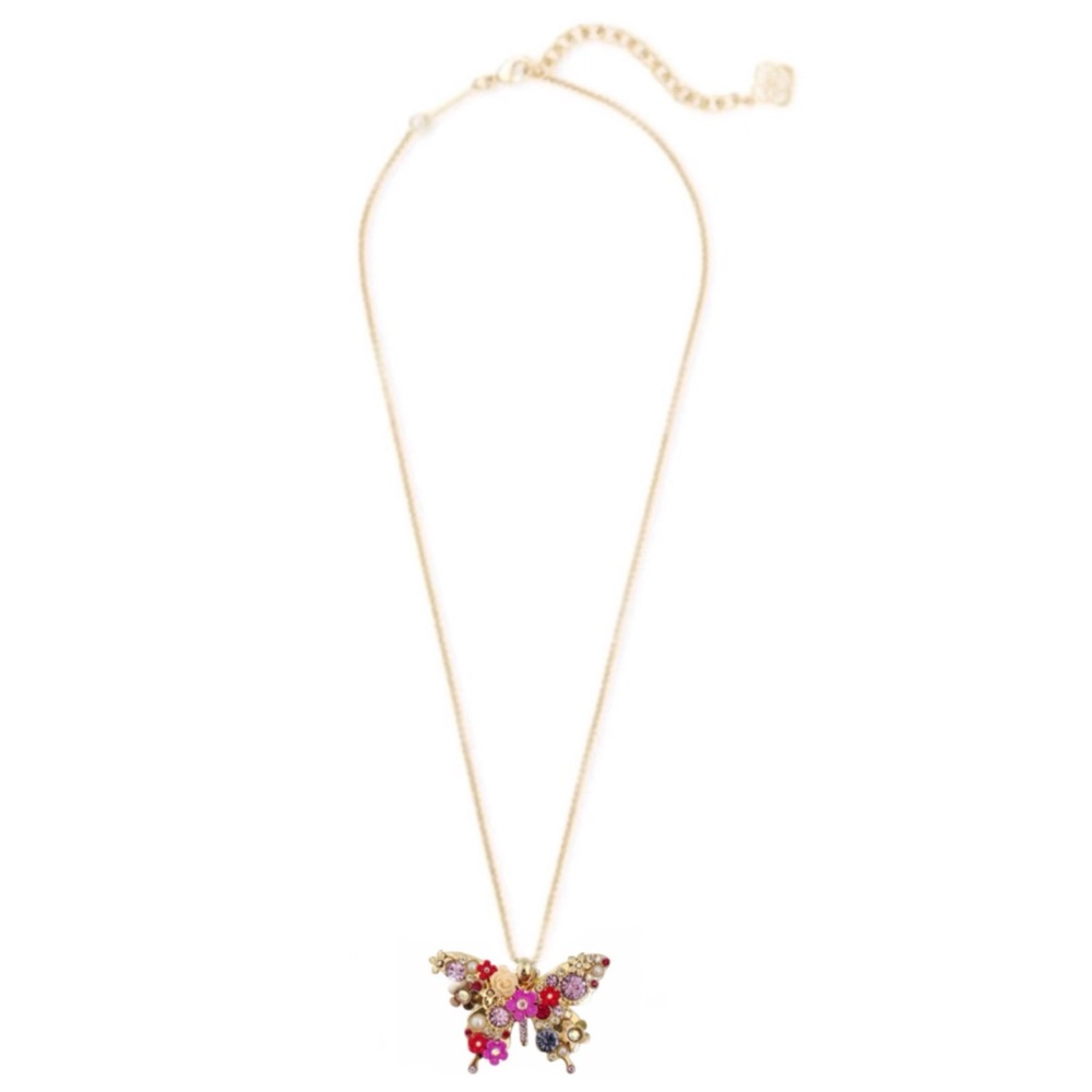 VINTAGE Rhinestone Flower Pearl Social Butterfly Statement Necklace - Picture 4 of 5